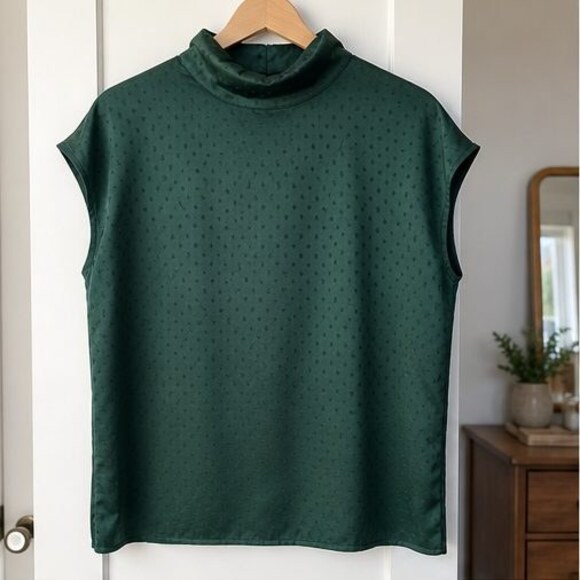 None Tops - Navy Pleated Blouse